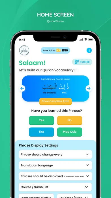 Capturas de tela do Quran Phrases
