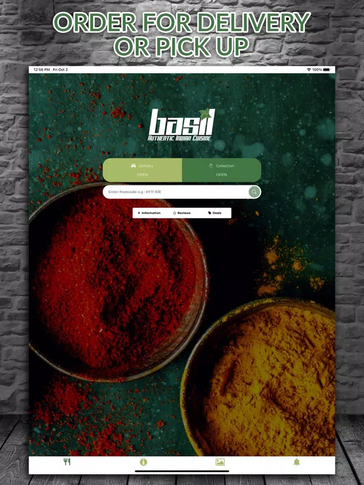 Basil Indian Dunfermline iPad  Screenshots