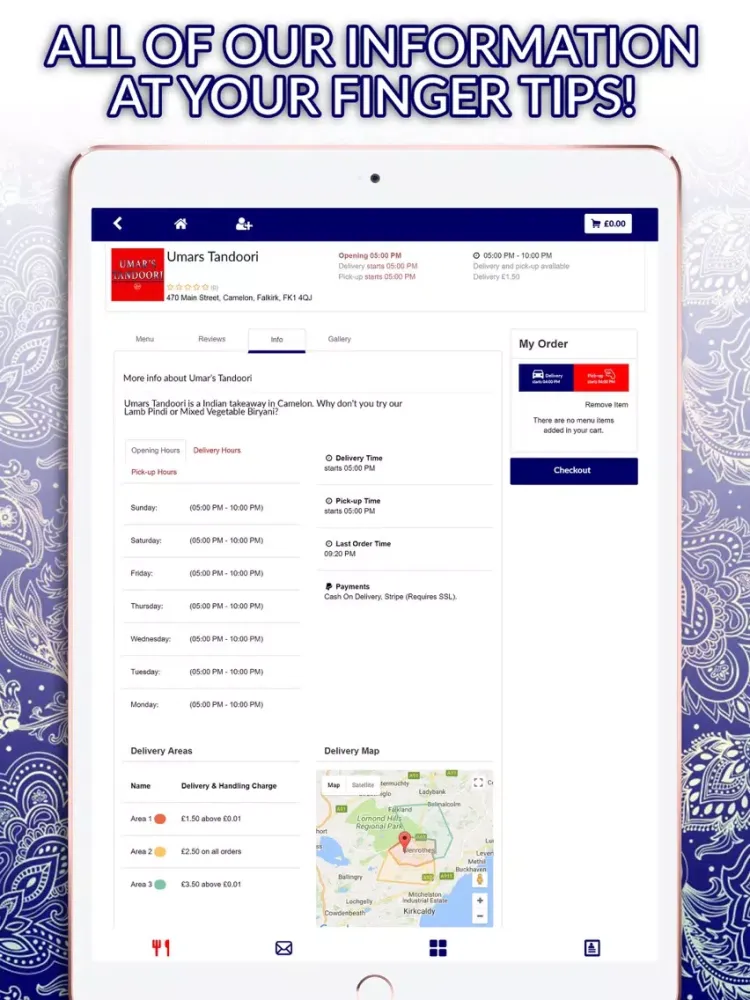 Umar's Tandoori iPad  سکرین شاٹس