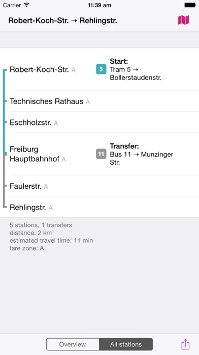 Screenshot di Freiburg Rail Map Lite