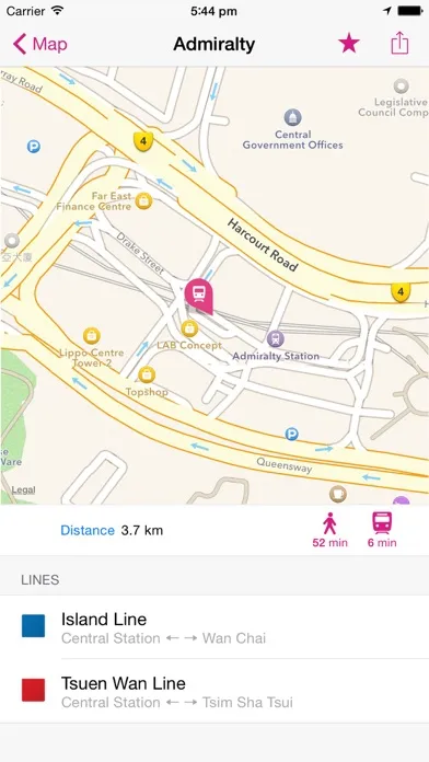 Capturas de tela do Hong Kong Rail Map Lite