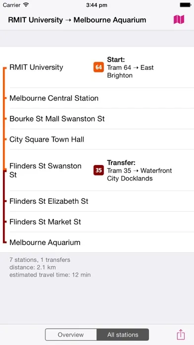 ภาพหน้าจอของ Melbourne Rail Map Lite