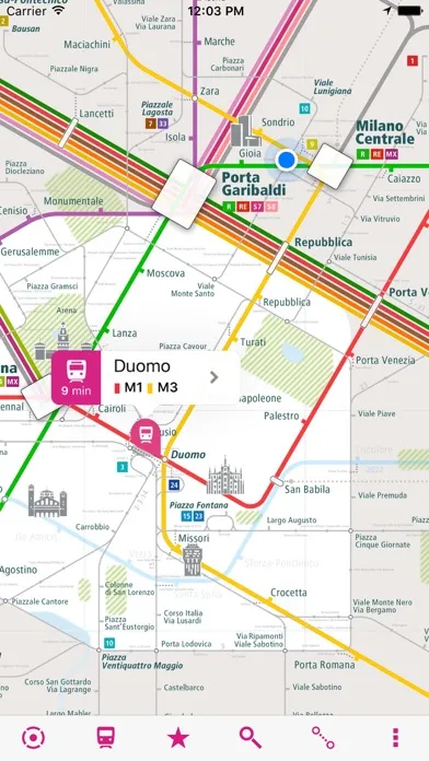 Ảnh chụp màn hình của Milan Rail Map Lite
