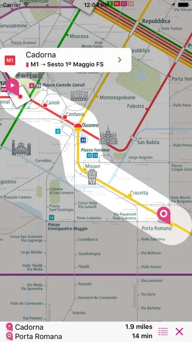 Ảnh chụp màn hình của Milan Rail Map Lite