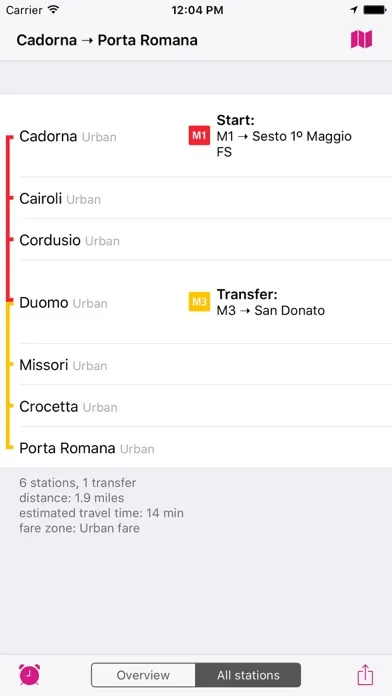 Ảnh chụp màn hình của Milan Rail Map Lite