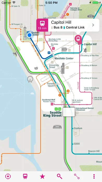 Zrzuty ekranu Seattle Rail Map Lite