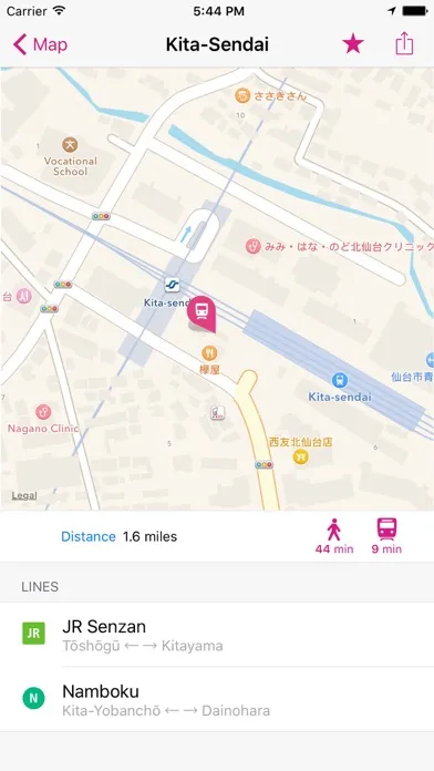 Ảnh chụp màn hình của Sendai Rail Map Lite