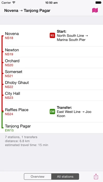 Zrzuty ekranu Singapore Rail Map Lite