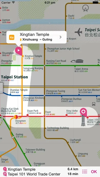 Capturas de tela do Taipei Rail Map Lite