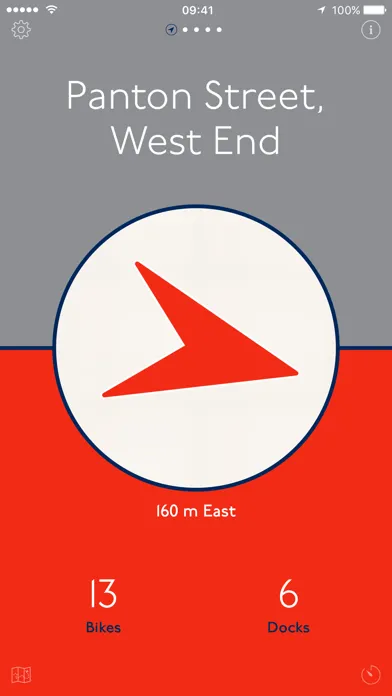Tangkapan skrin London Bikes — A One-Tap Santander Cycles App