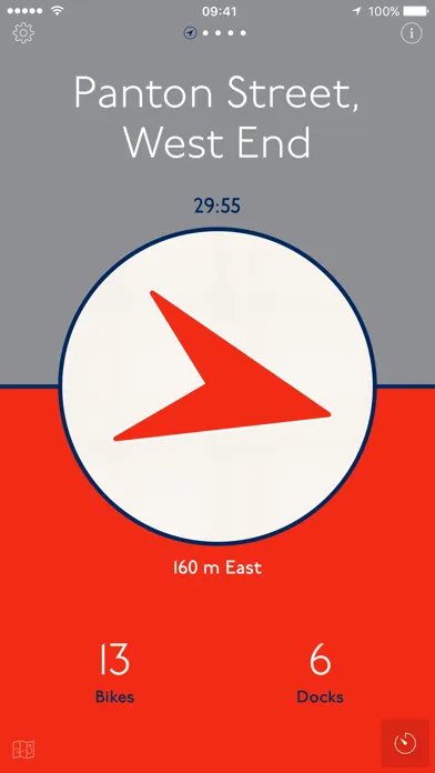 Tangkapan skrin London Bikes — A One-Tap Santander Cycles App