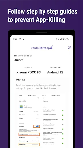 DontKillMyApp: Make apps work Screenshots