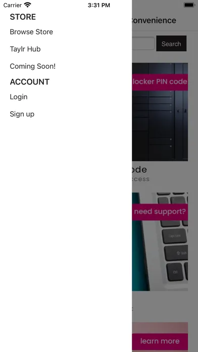 taylr. Screenshots