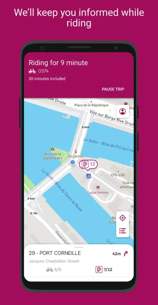 LOVELO bikesharing system Screenshots