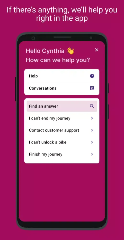 LOVELO bikesharing system Screenshots