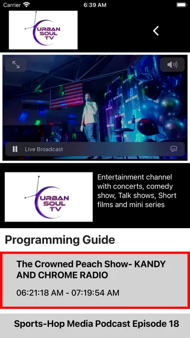 Tangkapan skrin Urban Soul TV