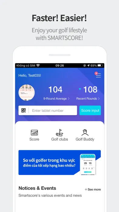 Smartscore-Golf Portal Service Screenshots