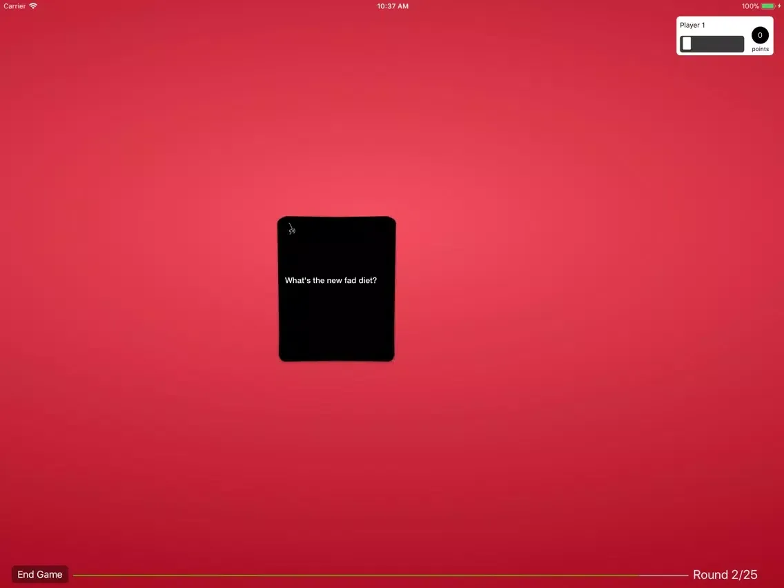 Ảnh chụp màn hình của Awful Cards iPad 