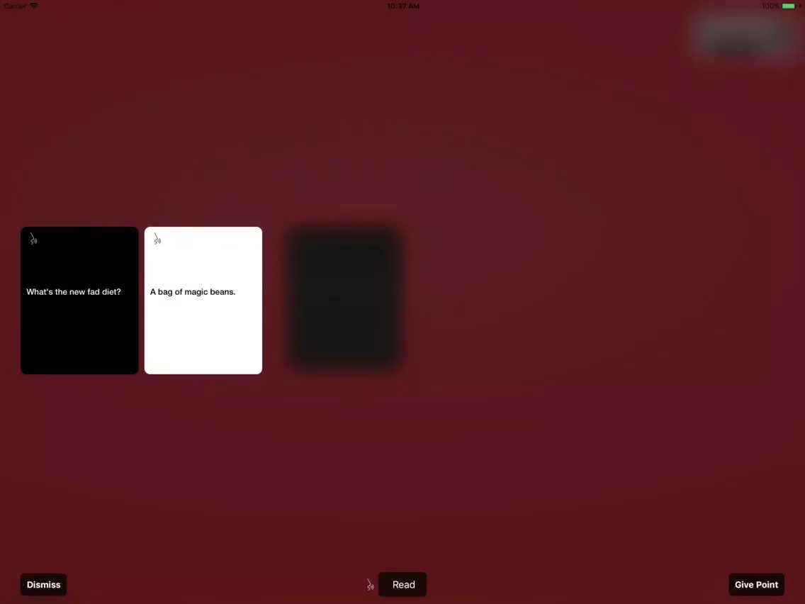 Ảnh chụp màn hình của Awful Cards iPad 