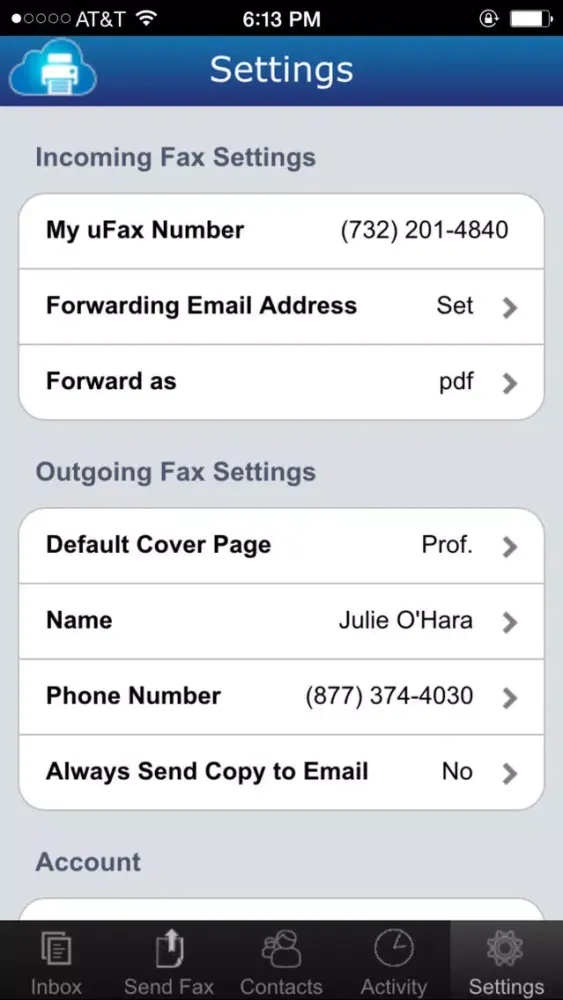 Скриншоты uFax Cloud Fax