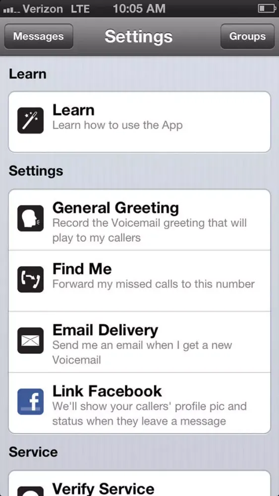 Capturas de pantalla de VisionMail Visual Voicemail