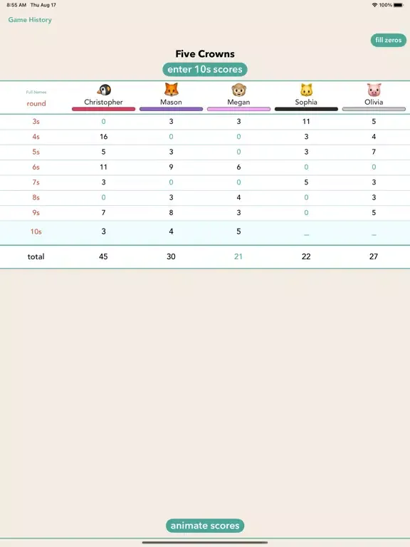 Captures d'écran de Party Animals Scoresheets iPad 