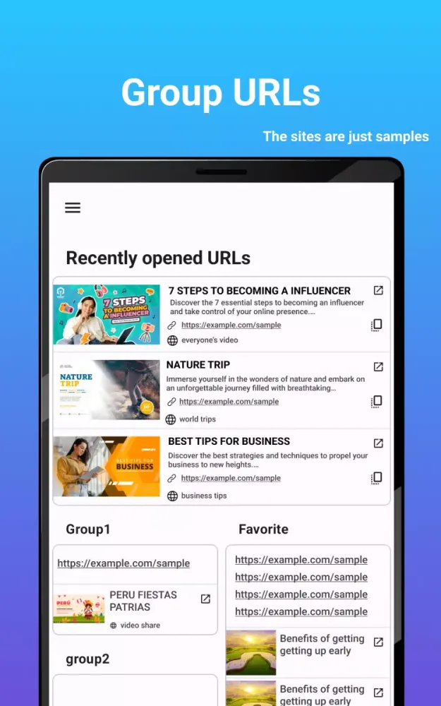 Capturas de pantalla de URL Keeper ~URL organizer