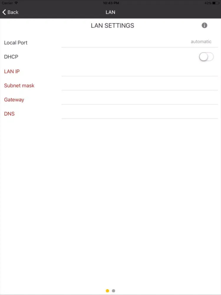 Capturas de tela do SetLightWifi iPad 
