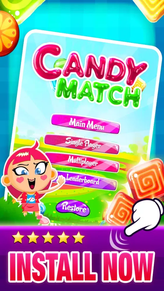 Candy Match Fight - Big Hero Match 3 6 Puzzle Bot سکرین شاٹس