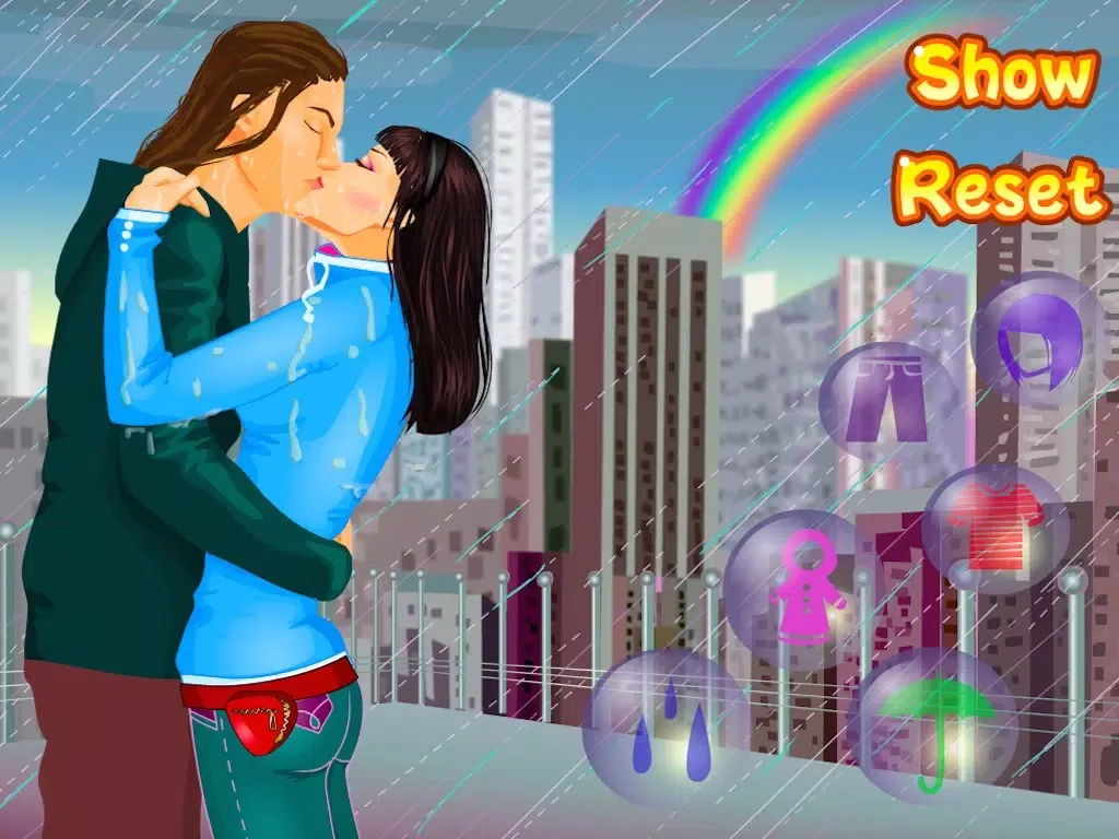 Screenshot di Kissing in the Rain Dress Up iPad 