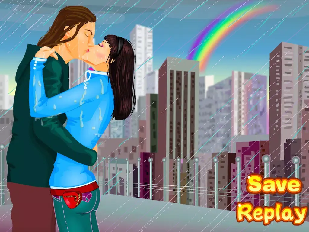 Screenshot di Kissing in the Rain Dress Up iPad 