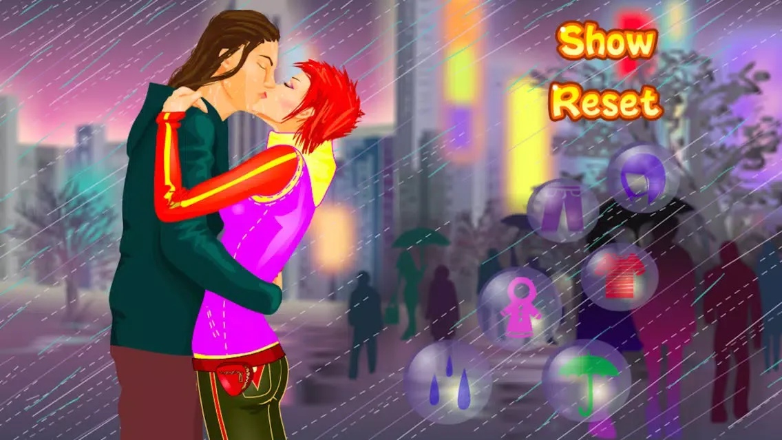 Screenshot di Kissing in the Rain Dress Up