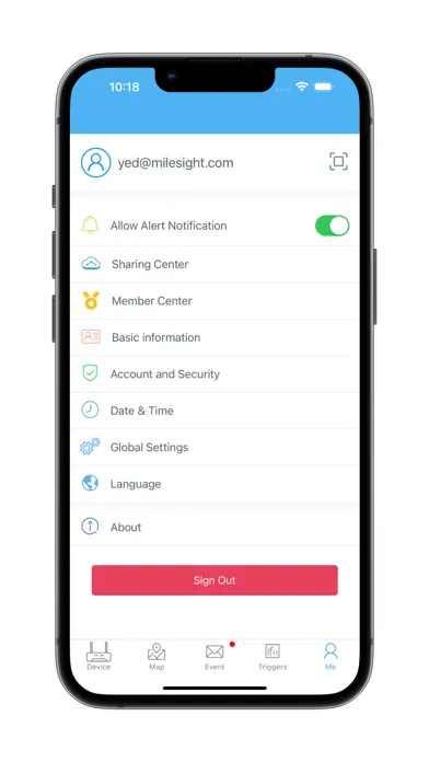 Capturas de tela do Milesight IoT Cloud