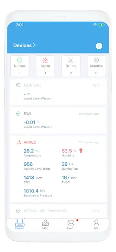 Capturas de pantalla de Milesight IoT Cloud