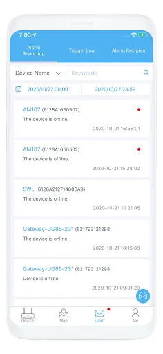 Capturas de pantalla de Milesight IoT Cloud