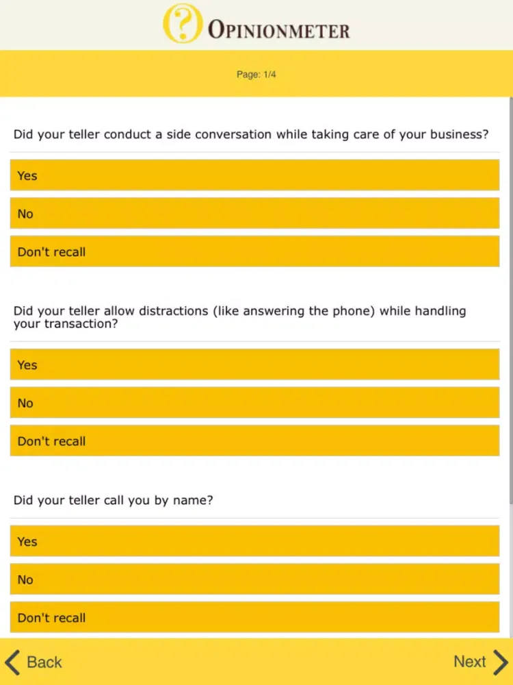 Capturas de pantalla de TouchPoint Surveys iPad 