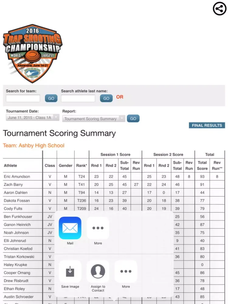 Clay Target Leaderboard iPad 應用截圖