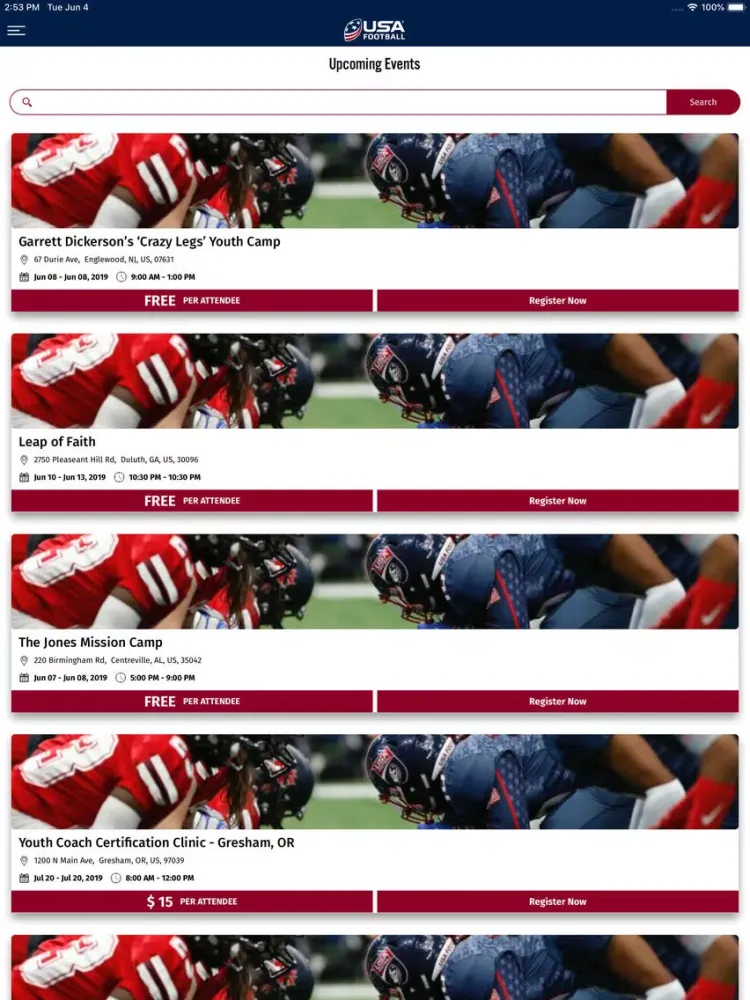 Depth Chart – USA Football iPad 應用截圖