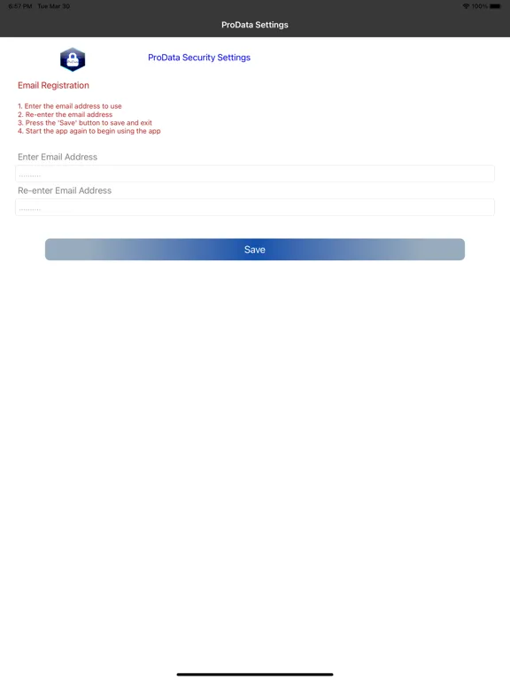 Zrzuty ekranu ProData iPad 