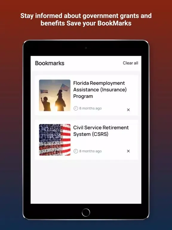 Capturas de pantalla de USA Grants & Benefits Guide iPad 
