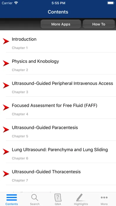 Tangkapan skrin Point of Care Ultrasound Guide