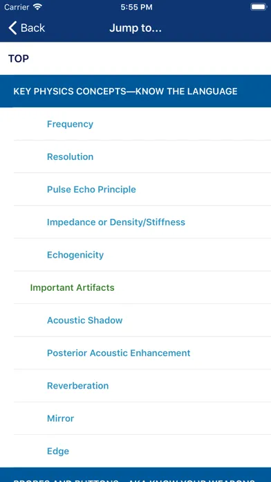 Tangkapan skrin Point of Care Ultrasound Guide