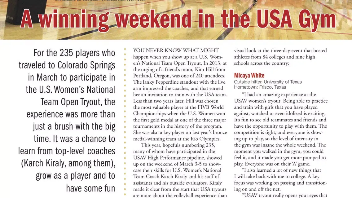 Tangkapan layar VolleyballUSA: Official Magazine of USA Volleyball