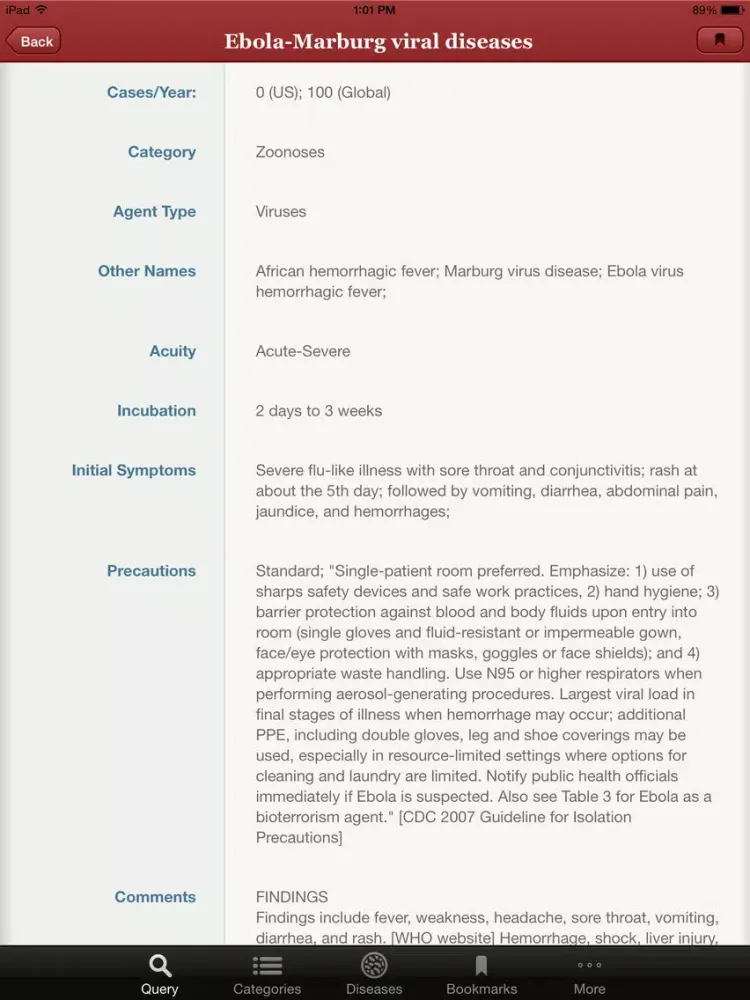 Zrzuty ekranu IDdx: Infectious Disease Queries iPad 