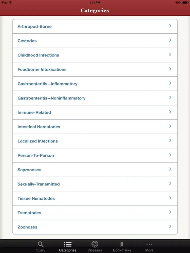 Zrzuty ekranu IDdx: Infectious Disease Queries iPad 