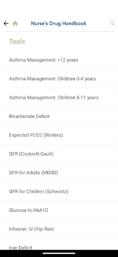 Nurse's Drug Handbook Screenshots