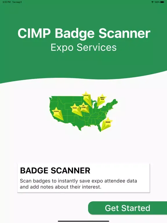 Zrzuty ekranu CIMP Badge Scanner iPad 