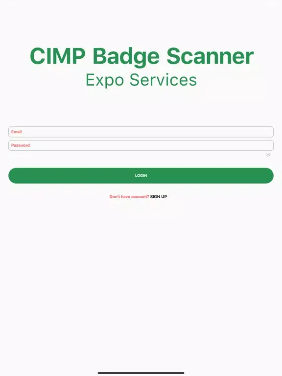 Zrzuty ekranu CIMP Badge Scanner iPad 