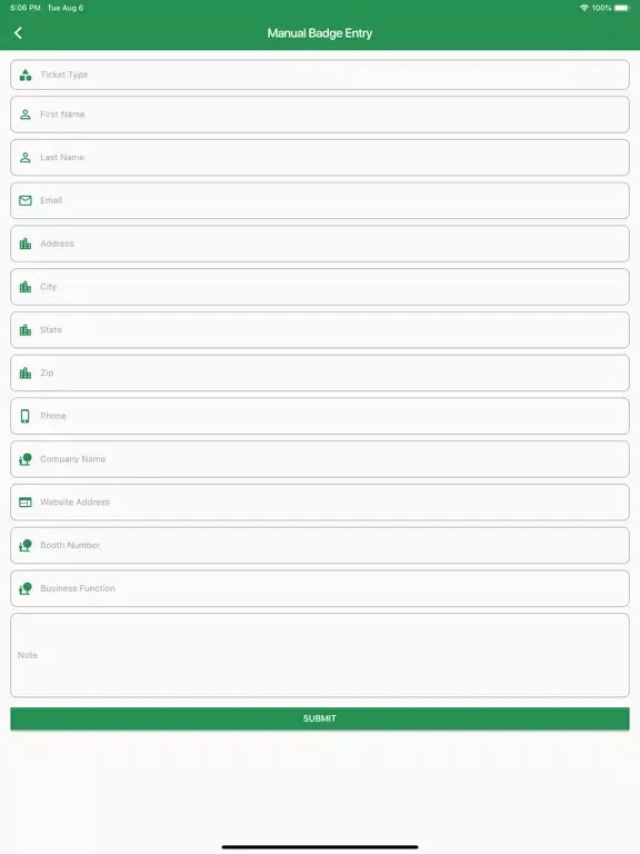 Zrzuty ekranu CIMP Badge Scanner iPad 