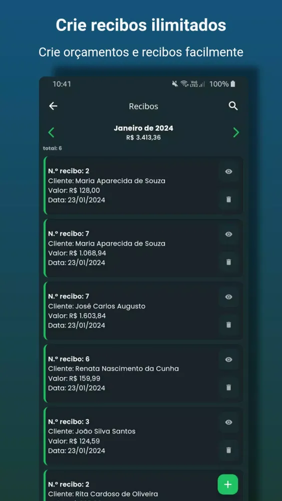 Recibo de Pagamento Ekran Görüntüleri